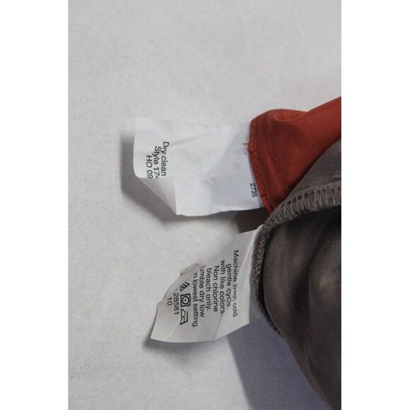 J Crew Womens Satin Frill Neck Top Blouse Taupe Red Size 4 6 Lot 2 - Picture 5 of 5